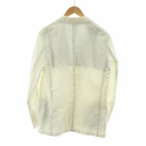 GIORGIO ARMANI テーラードジャケット シングル 麻 リネン混 48 ホワイト VSG11WVS903 /NQ MU