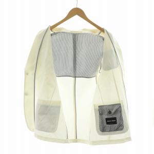 GIORGIO ARMANI テーラードジャケット シングル 麻 リネン混 48 ホワイト VSG11WVS903 /NQ MU
