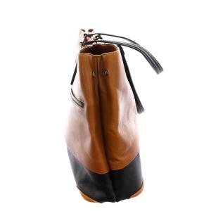 MASTERPIECE トートバッグ Gloss グロス カウレザー キャメル 黒 01643-v2 /YM MU