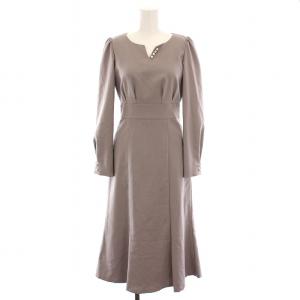 パールキーネックマーメイドワンピース ロング 長袖 XS グレー 121-2240021 /YM BM