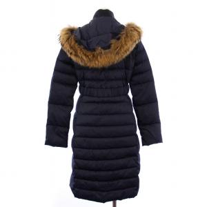 MAX&CO. ダウンコート ロング ジップアップ ファー装飾 フード ベルト付き 38 紺 /BM MU
