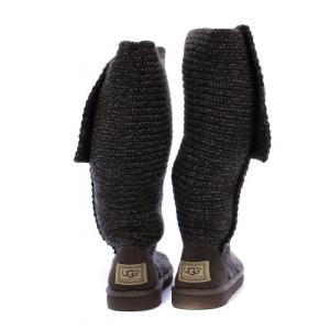 UGG australia ニットブーツ ロングブーツ US6 グレー 1876 /BM MU