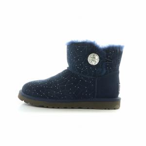 UGG australia ミニベイリーボタン ブリング コンステレーション ムートンブーツ スエード US6 23.0cm ネイビー