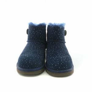 UGG australia ミニベイリーボタン ブリング コンステレーション ムートンブーツ スエード US6 23.0cm ネイビー