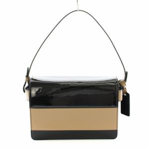 ハンドバッグ エナメル 鞄 黒 ブラック ベージュ /DK MU