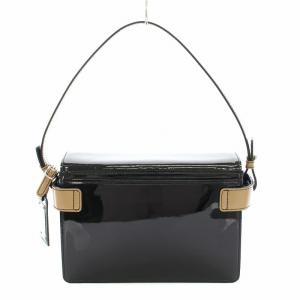 GINZA Kanematsu ハンドバッグ エナメル 鞄 黒 ブラック ベージュ /DK MU