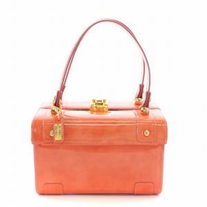 バニティバッグ ハンドバッグ エナメル 鞄 サーモンピンク /DK MU