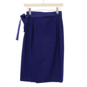PAUL SMITH 23SS ラップスカート ひざ丈 リボン ウール 38 紫 235027 /BM MU