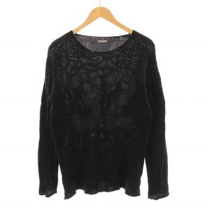 ニット セーター コットン 長袖 3 黒 /YM SD