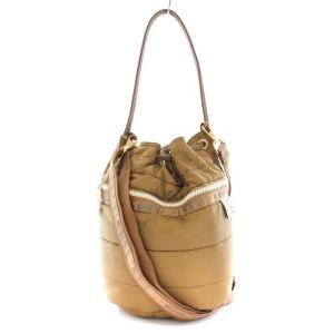 MAISON DE REEFUR ショルダーバッグ ハンドバッグ 巾着 2way ナイロン タッセル 茶