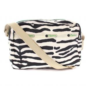 MUVEIL TRAVEL ショルダーバッグ スクエア ゼブラ柄 白 ホワイト 黒 ブラック /KU BM