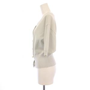 Mystrada 24SS ニットカーディガン 七分袖 Vネック 薄手 ショート丈 ストレッチ 38 グレー /BB BM