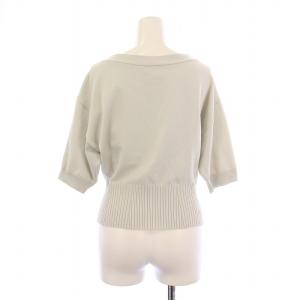 Mystrada 24SS ニットカーディガン 七分袖 Vネック 薄手 ショート丈 ストレッチ 38 グレー /BB BM