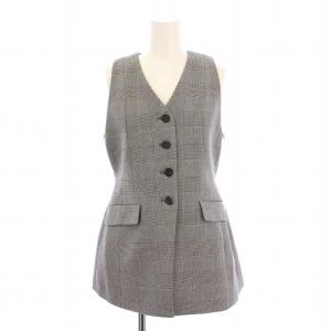 ベスト シングル Vネック 総裏地 グレンチェック柄 1 グレー /BB BM