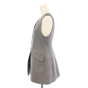 Apuweiser-riche ベスト シングル Vネック 総裏地 グレンチェック柄 1 グレー /BB BM