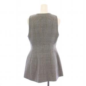 Apuweiser-riche ベスト シングル Vネック 総裏地 グレンチェック柄 1 グレー /BB BM