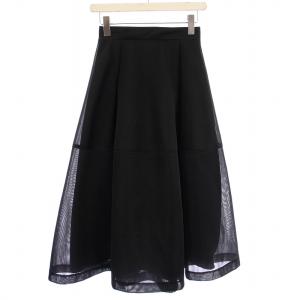 23AW シアーフォルムスカート フレア マキシ ロング 0 黒 ブラック 43332030 /BB BM