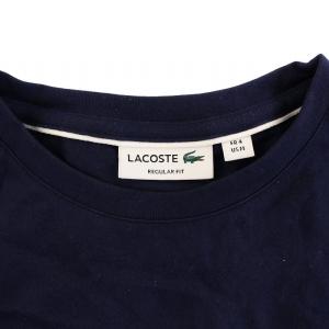 LACOSTE TH277EL Tシャツ カットソー 半袖 クルーネック ロゴ 刺繍 FR4 紺 ネイビー /KU MU