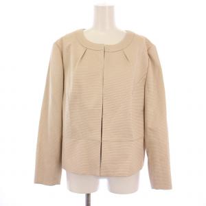 ノーカラージャケット 大きいサイズ 48 ベージュ /BM BM