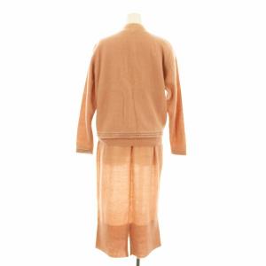 Chloe 3点セット ジャケット セーター スカート 半袖 プルオーバー ミモレ ロング ビーズ装飾 ウール 40