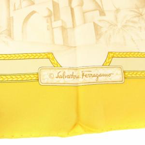 Salvatore Ferragamo スカーフ 大判 総柄 黄 イエロー マルチカラー /KU BM OH