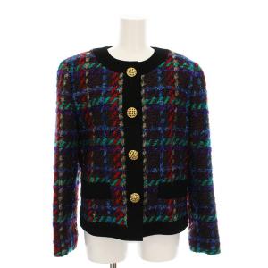 ヴィンテージ ノーカラージャケット ツイード アウター 38 マルチカラー KGL-3402045 /YM
