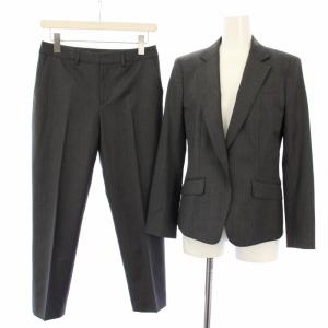 スーツ テーラードジャケット パンツ スラックス ストライプ 38 36 グレー /TK MU