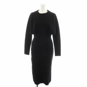 ニットワンピース ロング丈 長袖 サイドカットアウト XS 黒 ブラック /AN11 BM