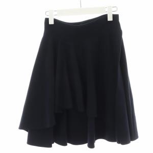 フレアスカート ひざ丈 シルク混 絹 38 紺 ネイビー 2130450238 /AN17 BM