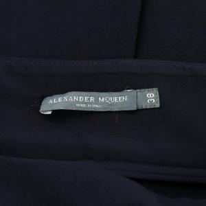 Alexander McQueen フレアスカート ひざ丈 シルク混 絹 38 紺 ネイビー 2130450238 /AN17 BM