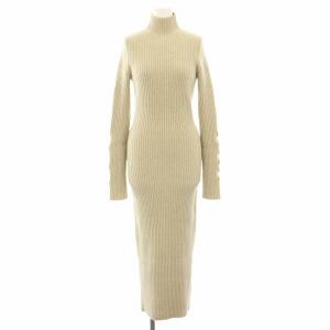 ニットワンピース ロング ハイネック 長袖 カシミヤ混 S ベージュ /YT BM