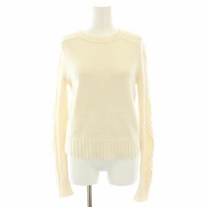 ニット セーター クルーネック 長袖 ケーブル編み 白 ホワイト /YT BM