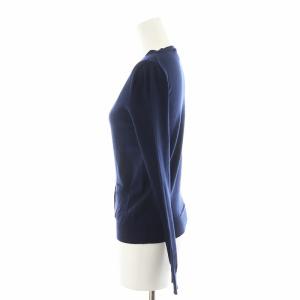 PRADA ニットカーディガン 長袖 ウール 38 紺 ネイビー P25F69 /AN12 BM