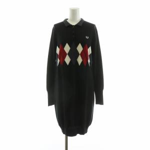 ニットワンピース ひざ丈 長袖 L ブラック FZ7049 /NQ MU