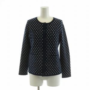 カーディガン ニット 総柄 長袖 36 ネイビー 570-52520291 /NQ MU