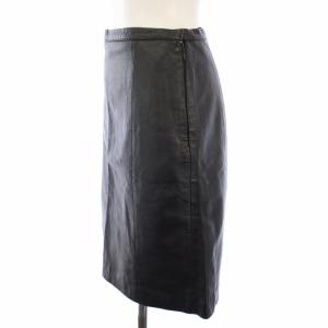 GUCCI レザースカート ラムレザー 羊革 ミニ タイト 40 黒 239-0662-7548 /TK MU