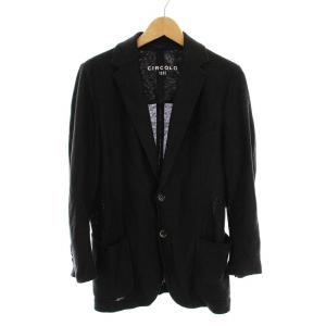 テーラードジャケット リネン 2B アウター 46 黒 2104-353739 /YM MU