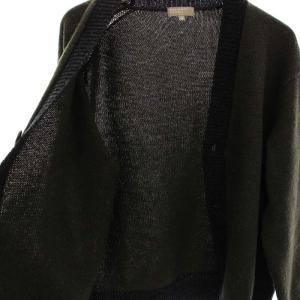 MARGARET HOWELL 22AW カーディガン ニット ウール カシミヤ混 Vネック 厚手 長袖 M カーキ チャコールグレー
