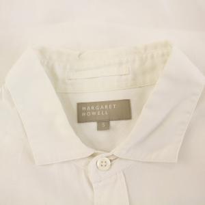MARGARET HOWELL シャツ コットン リネン混 長袖 S 白 579-150517 /YM MU