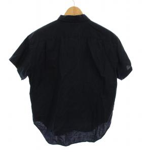 MARGARET HOWELL シャツ コットン リネン混 半袖 S 紺 579-5250005 /YM MU