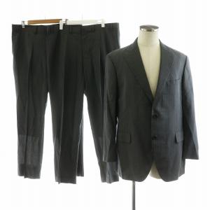シングルスーツ セットアップ ジャケット ストライプ スラックスパンツ2点セット A079 グレー 7113105