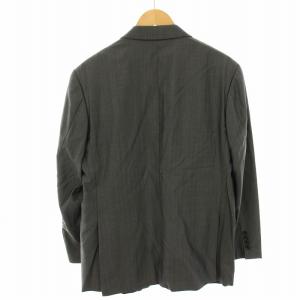 DURBAN スーツ テーラードジャケット シングル 2B スラックス パンツ ウール 絹 シルク混 ストライプ グレー