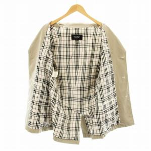 BURBERRY BLACK LABEL トレンチコート ショート エポレット 裏地ノバチェック ロゴ刺繍 L ライトグレー BMP15-703-43
