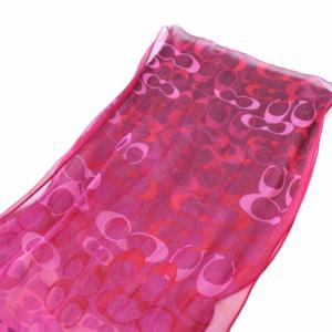 COACH スカーフ シグネチャー シルク ピンク /TK MU