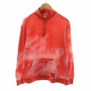 Sky プリント ジップアップ カットソー スウェット トレーナー ハーフジップ XL レッド 123512