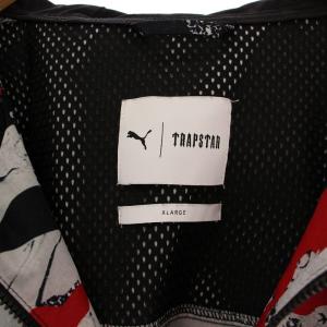 PUMA パーカー プルオーバー ハーフジップ 総柄 XL 黒 赤 白 571698 /BM MU