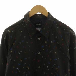 PS Paul Smith BOUIDERING HOLD プリントシャツ 長袖 総柄 XL ブラック 202320 610PN /NQ