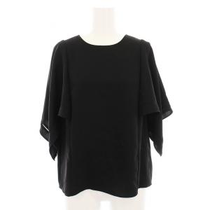 24SS ラダーラインケープフレアブラウス カットソー 黒 24051240113120 /YM BM