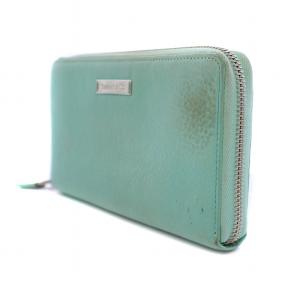 TIFFANY&Co. 長財布 ラウンドファスナー レザー ブルー /BM MU OH