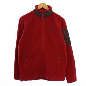 POLARTEC フリースジャケット ジップアップ ハイネック ロゴ刺繍 S/P 赤 /BM MU